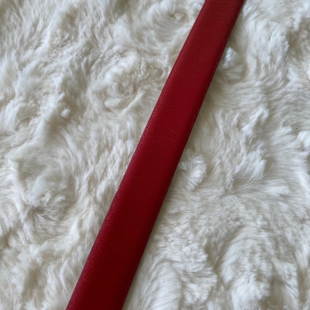 Tanner Leather Belt Women Small Red Italian Genuine Leather Skinny Waist Belt
